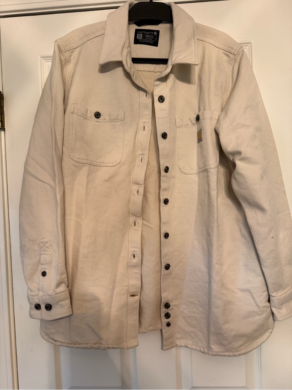 Carhartt Loose Fit Canvas Jacket in Cream